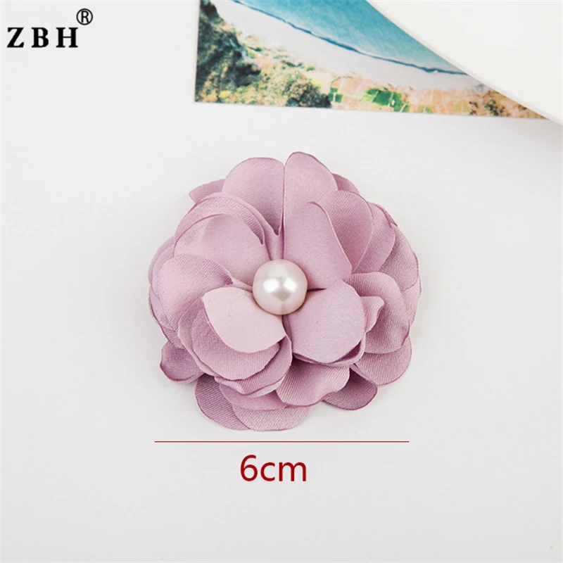 Beautiful Handmade Pearl Fabric Flowers Cloth Sticker