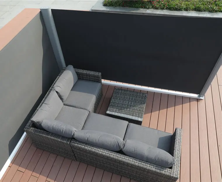 
Corner Outdoor Retractable Double Privacy Wall Side Awning 