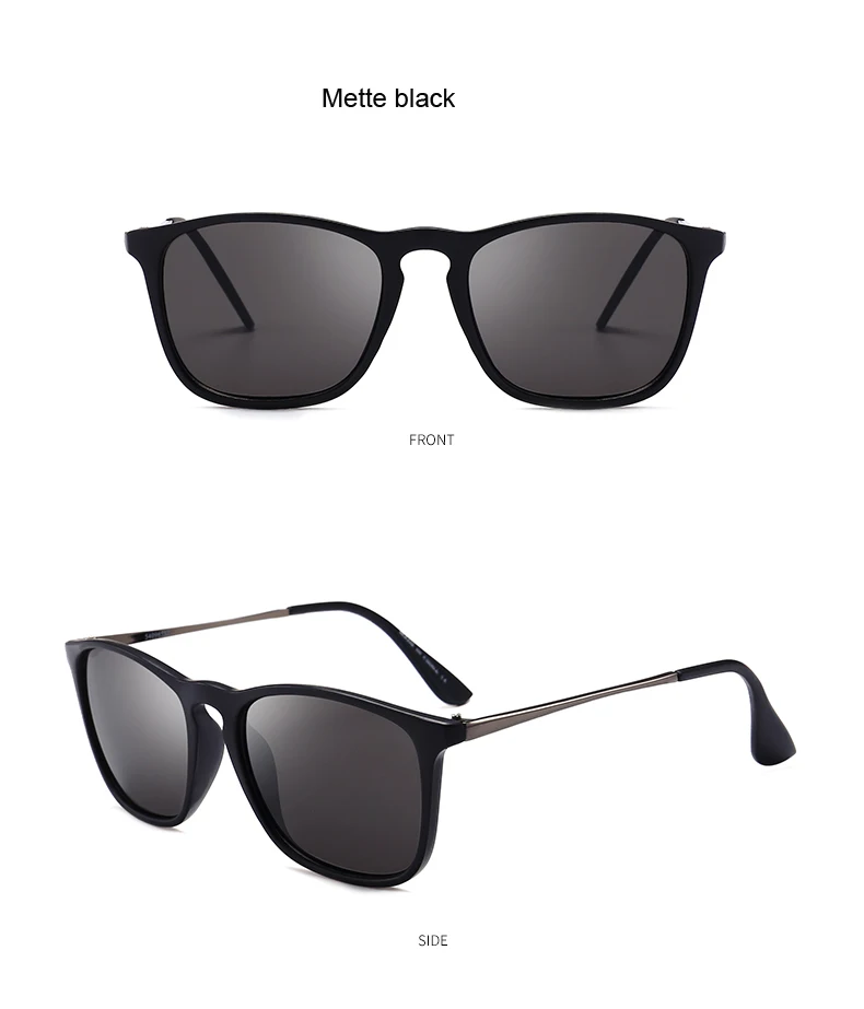 
2019 New fashion polarized sunglasses men square frame band design classic vintage sun glasses yellow night vision lens 