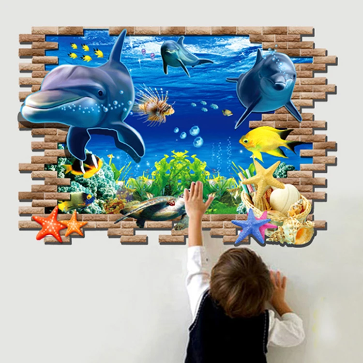 
home decoration 3d sticker mural removable wall decals for kids wall transparent sticker 
