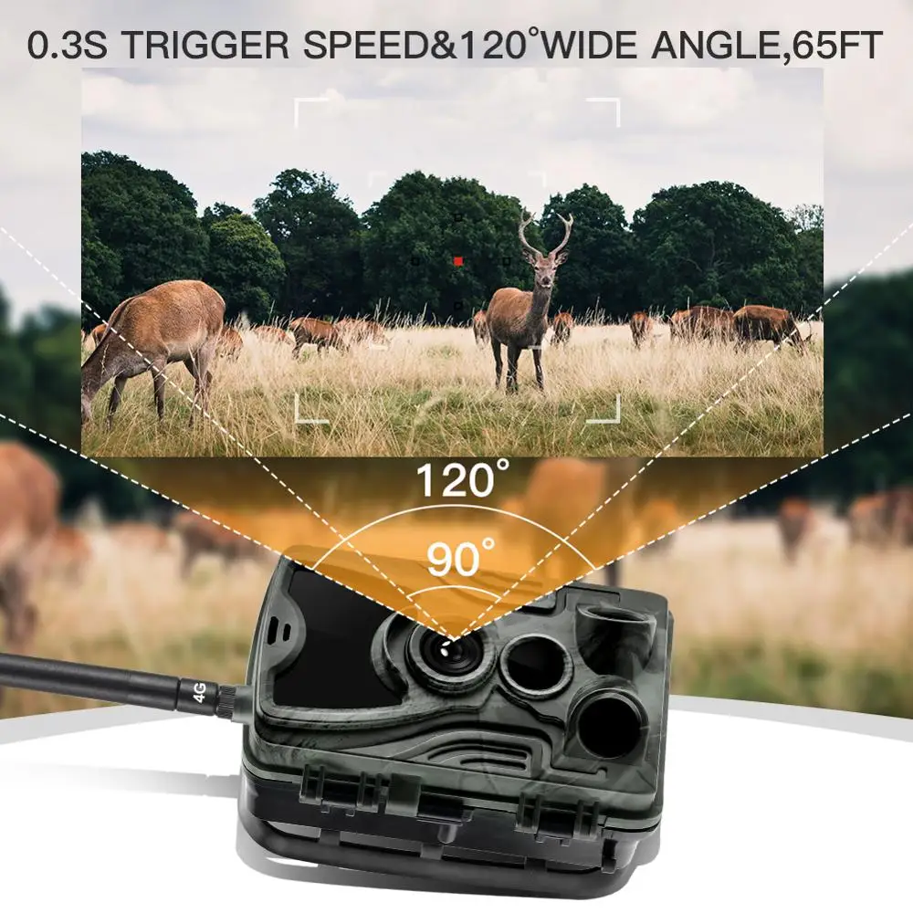 4G Hunting Trail Camera HC-801LTE-LI with 5000mAh Lithium Battery Super long Time Standby MMS SMTP FTP SMS Phototrap