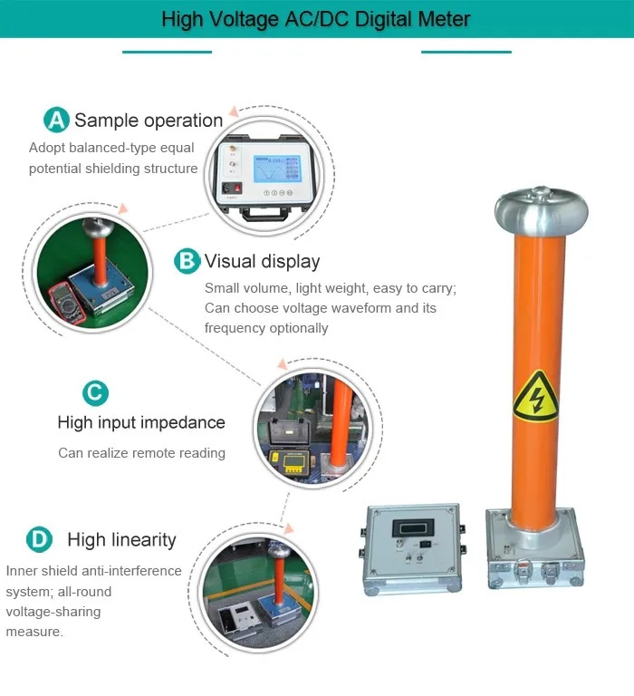 GDFR-C1-50 High Quality  Hign Voltage Divider Digital Voltage Meter 50kV HV Hipot
