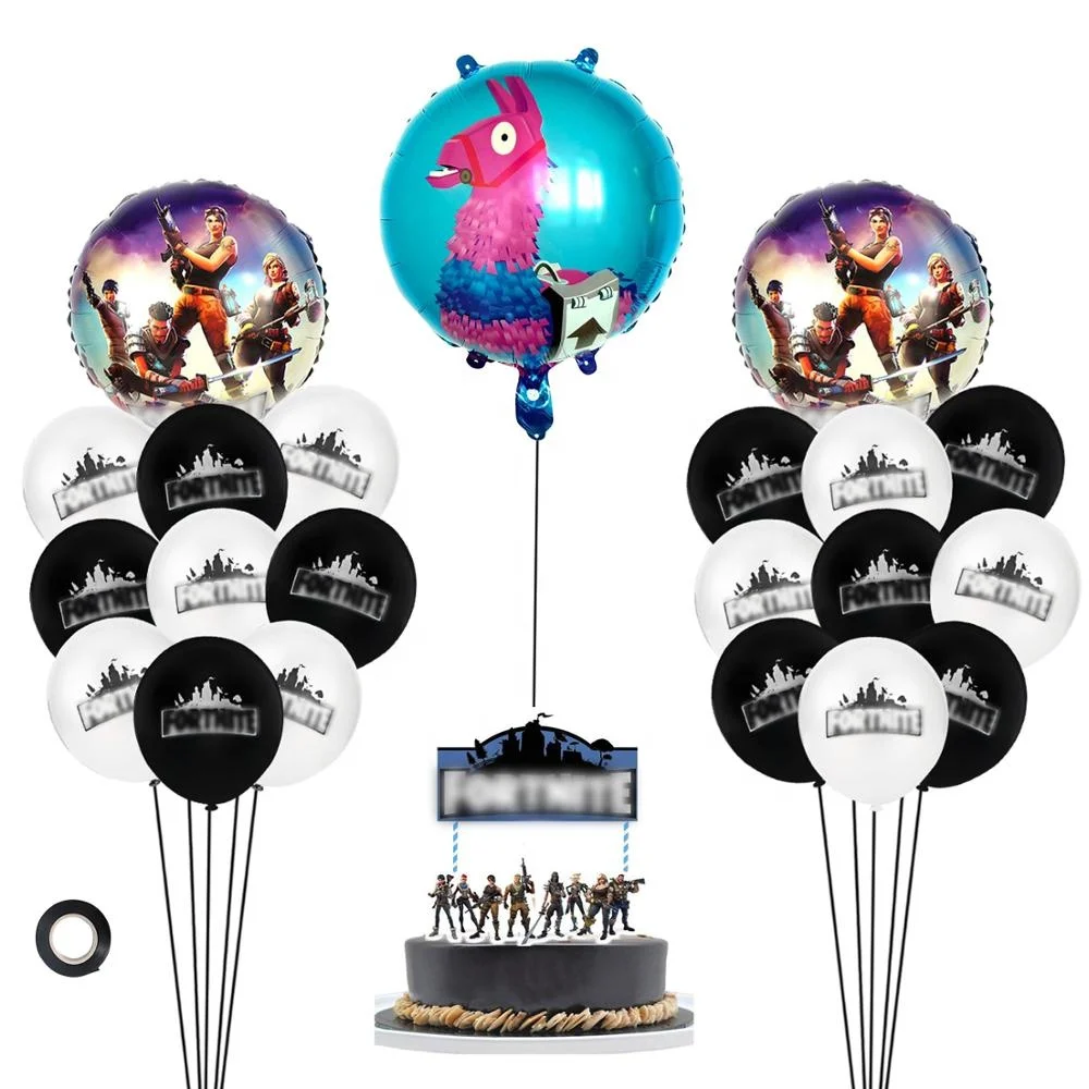 
Video Game Party Supplies Includes Cake Topper Latex Balloons Foil Balloons Perfect Battle Royale Gamer Decorations for Kids 
