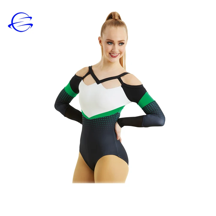 Sublimation Mystique  Sexy Tight Spandex Gymnastics Leotards Girls Long Sleeve Spandex Gymnastics Leotard