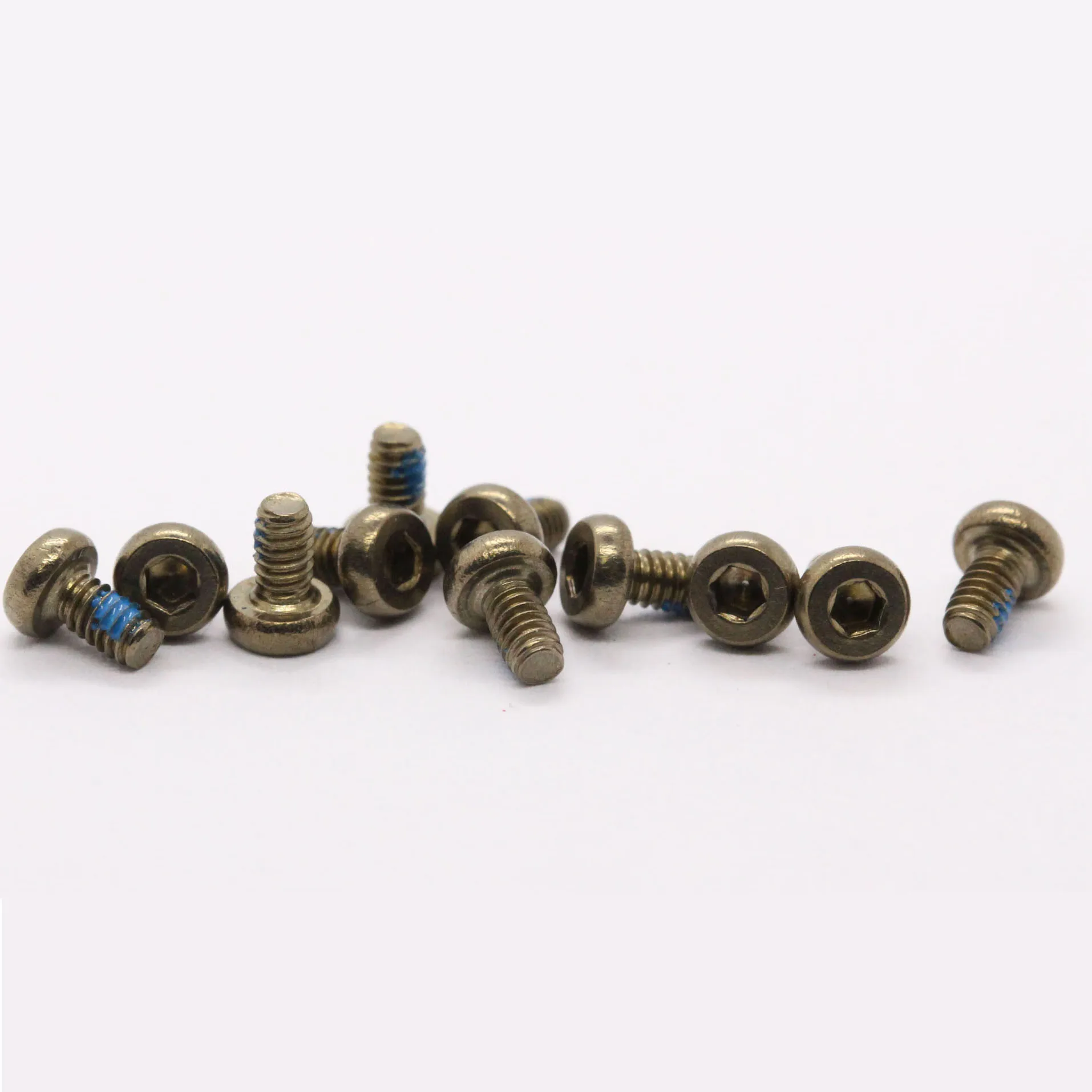Black chrome plated brass screw