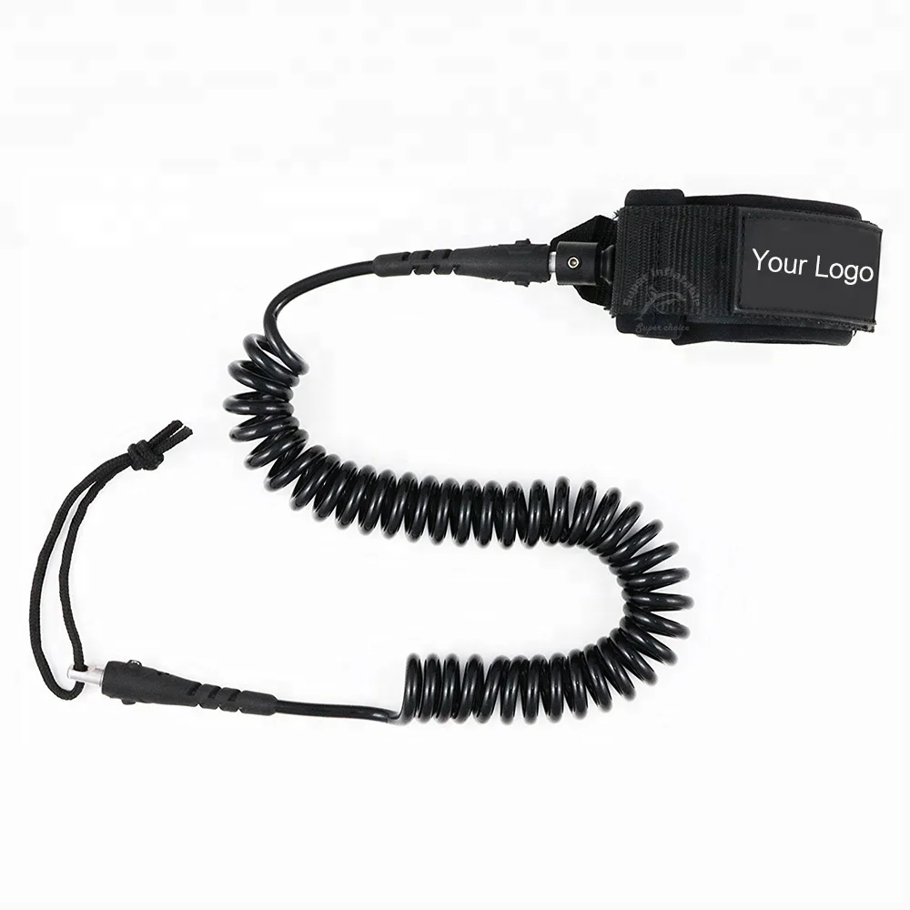 Heavy Duty Leg Ropes 10 Foot Coiled SUP Board Leash with Double Stainless Swivels