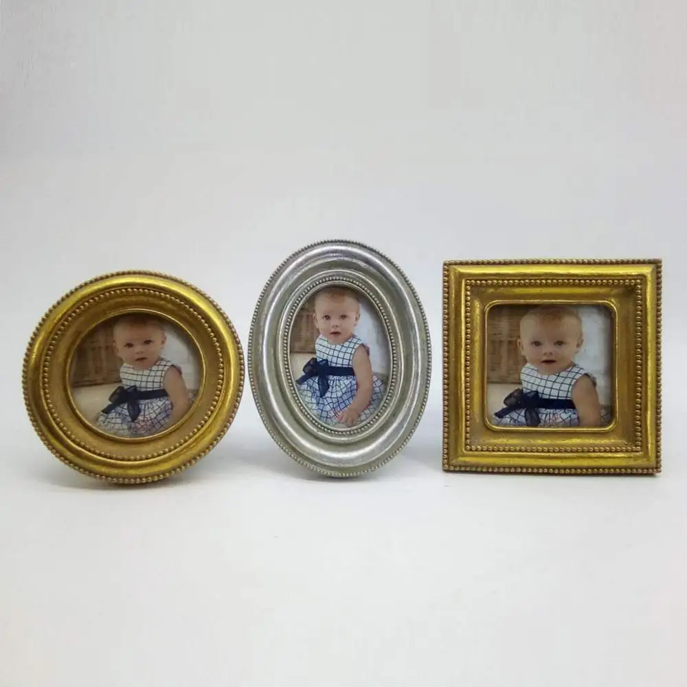 Gold sliver picture frame small baroque rectangle photo frame 2.5*3.5