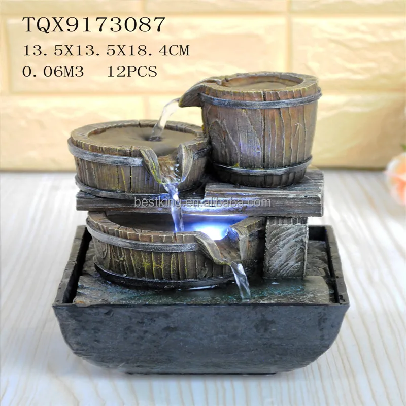 
Indoor artificial battery operation rotary disc waterfall fountain 