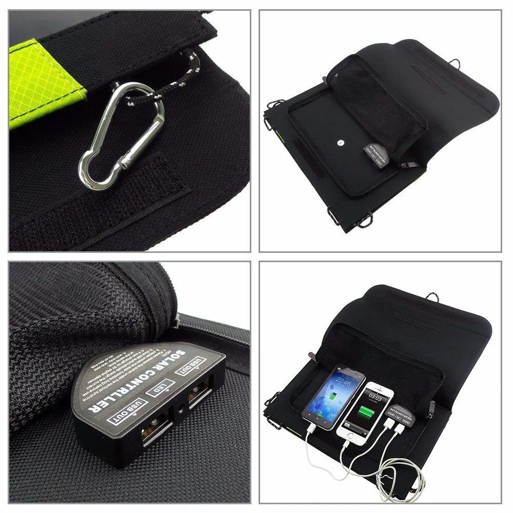 Водонепроницаемость 5 Напряжение 14 Вт Солнечное Зарядное Устройство Солнечной аккумулятор для iphone Samsung HTC sony Nokia Mot