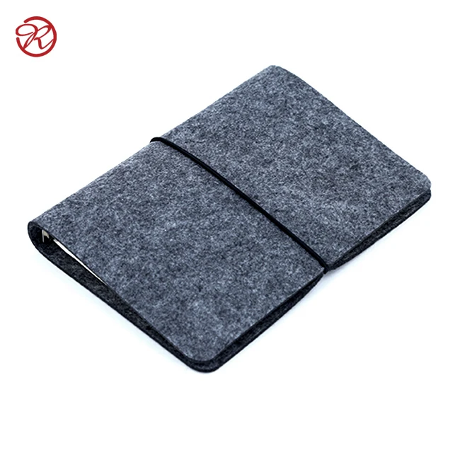 
wholesale felt school book cover design notebook cover felt custom notebook binder with pen slot 