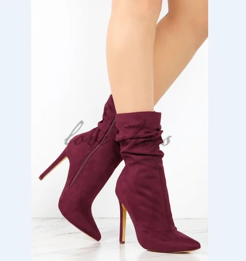 Women Gender ankle boots shoes fashion pointed toe ankle boot In faux suede wholesale 2016 new design models