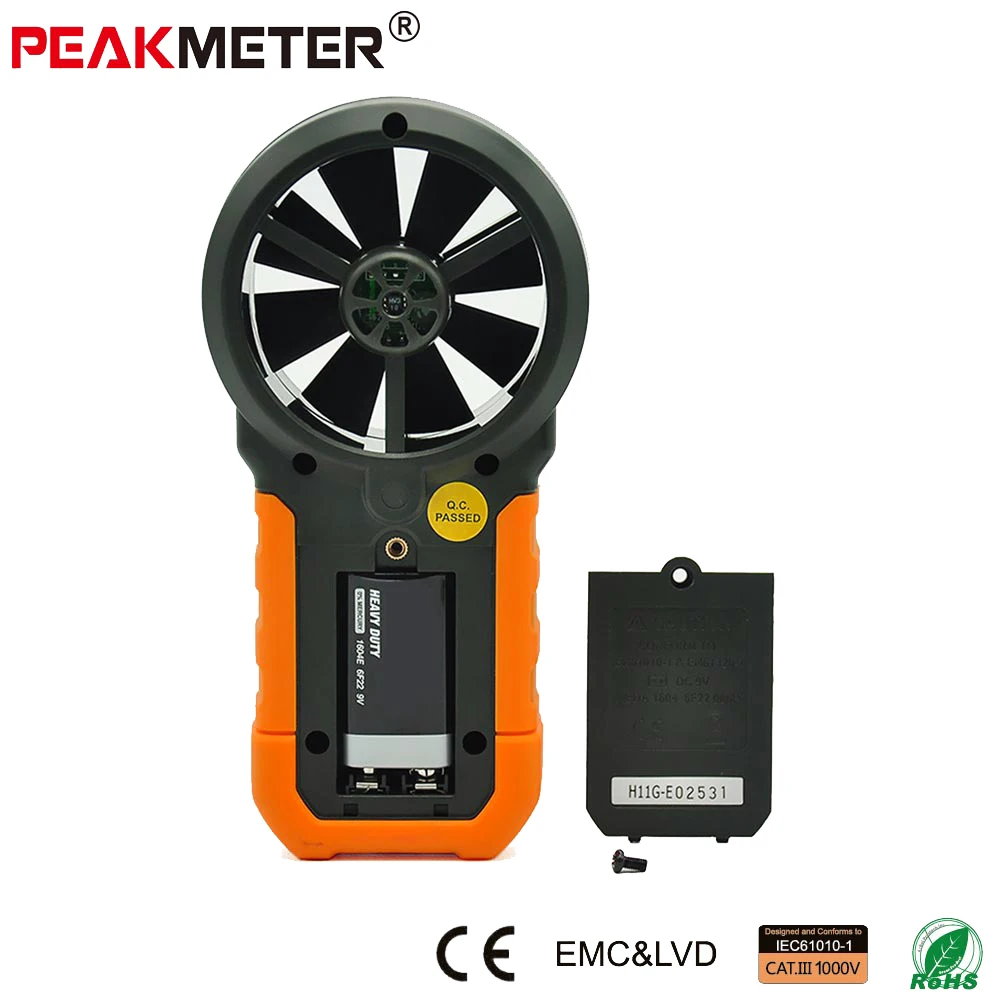 USB Multifunction Air Velocity Temperature Relative Humidity Flow Digital Handheld Anemometer