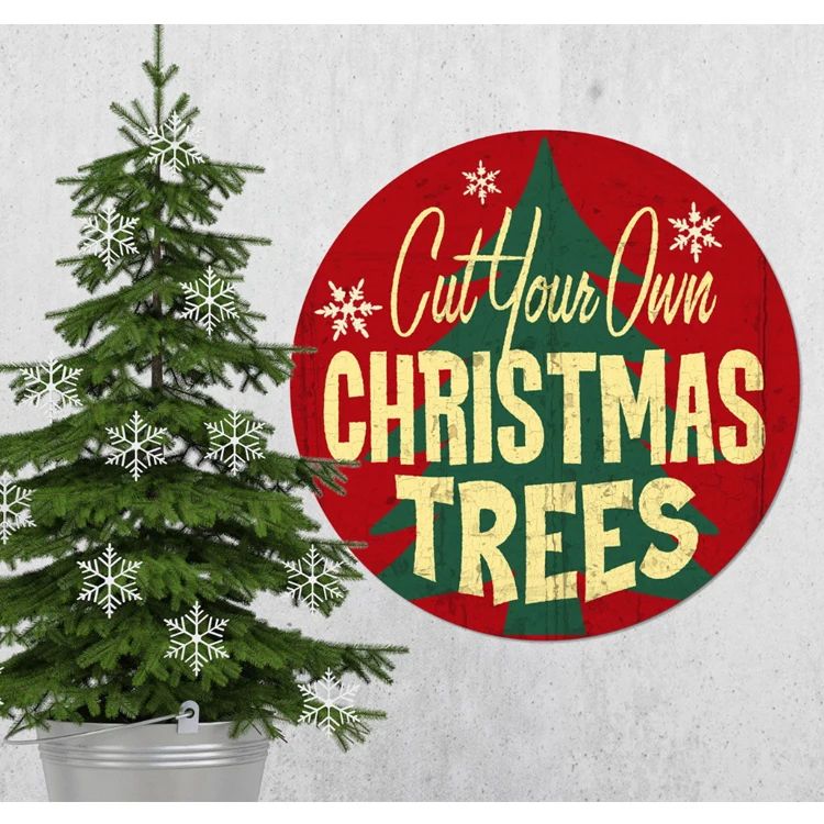 Personalized Customized Embossed Vintage Shape Round Tin metal aluminium outdoor sign plate house number