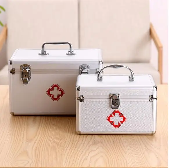 Eco-friendly MDF wood aluminium alloy medicine first aid case
