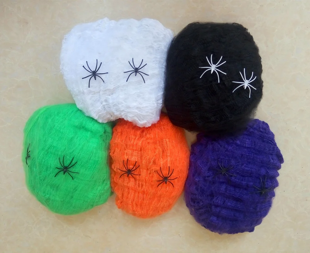 2023 Halloween Party Spider Web with Spiders Halloween Decoration