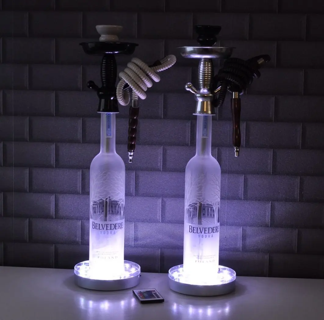 Mirror design surface High Quality Remote Controlled Led Light Base For electric hookah narghile shisha