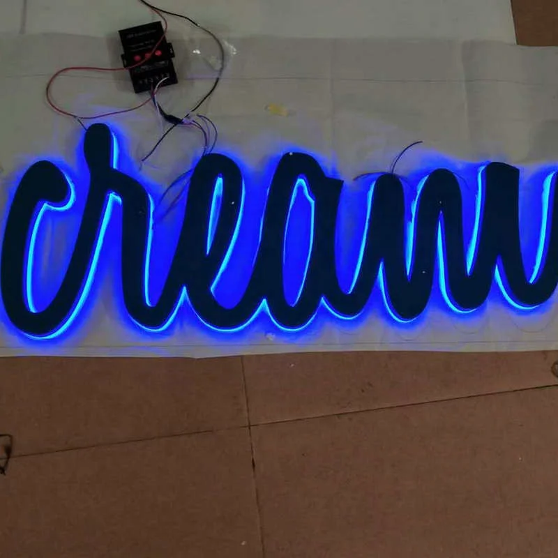 Outdoor remote control RGB lighting sign Custom Led 3D shop name glow sign board