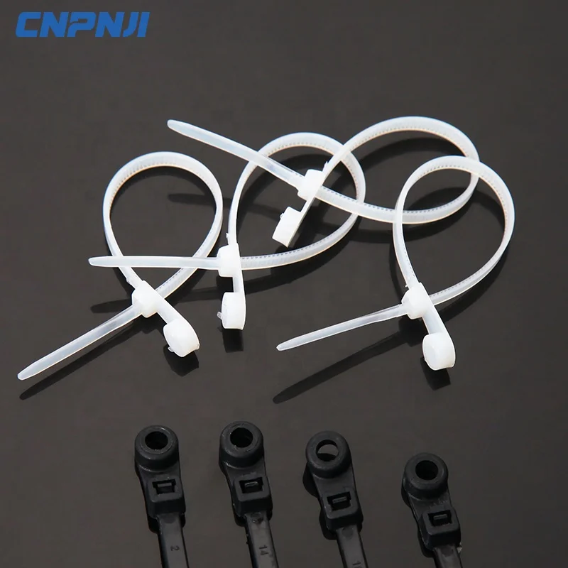 General Used Plastic Flexible Head Clamp Cable Ties with Thicken Buckle Anti-skid Tail