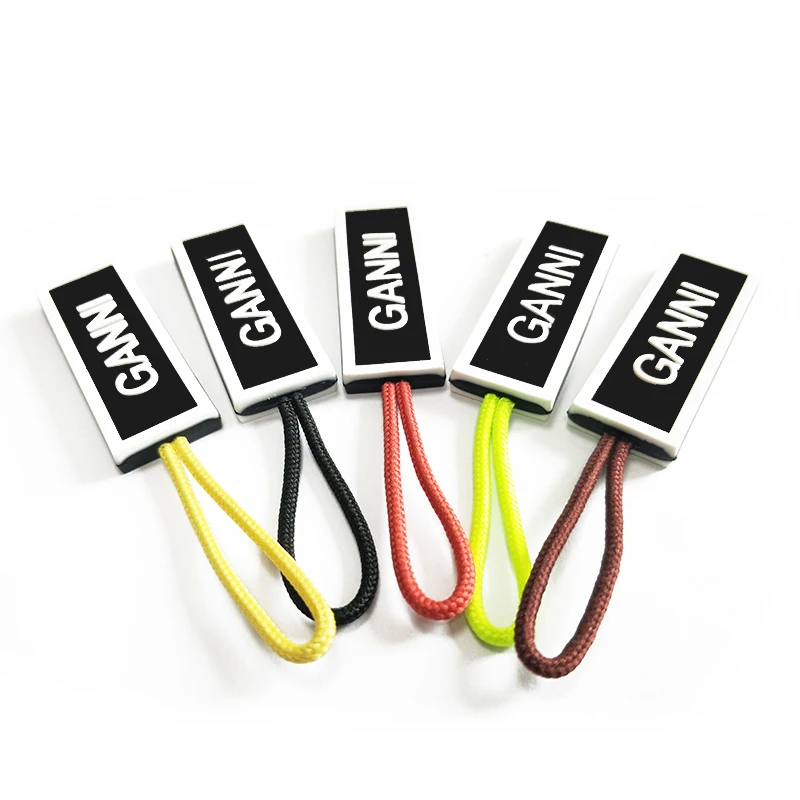 
Custom soft pvc rope puller rubber zipper pull 