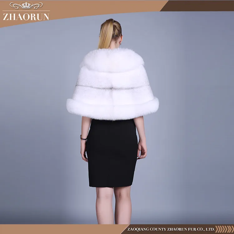 100% real import denmark mink fur shawl , white mink fur poncho for lady