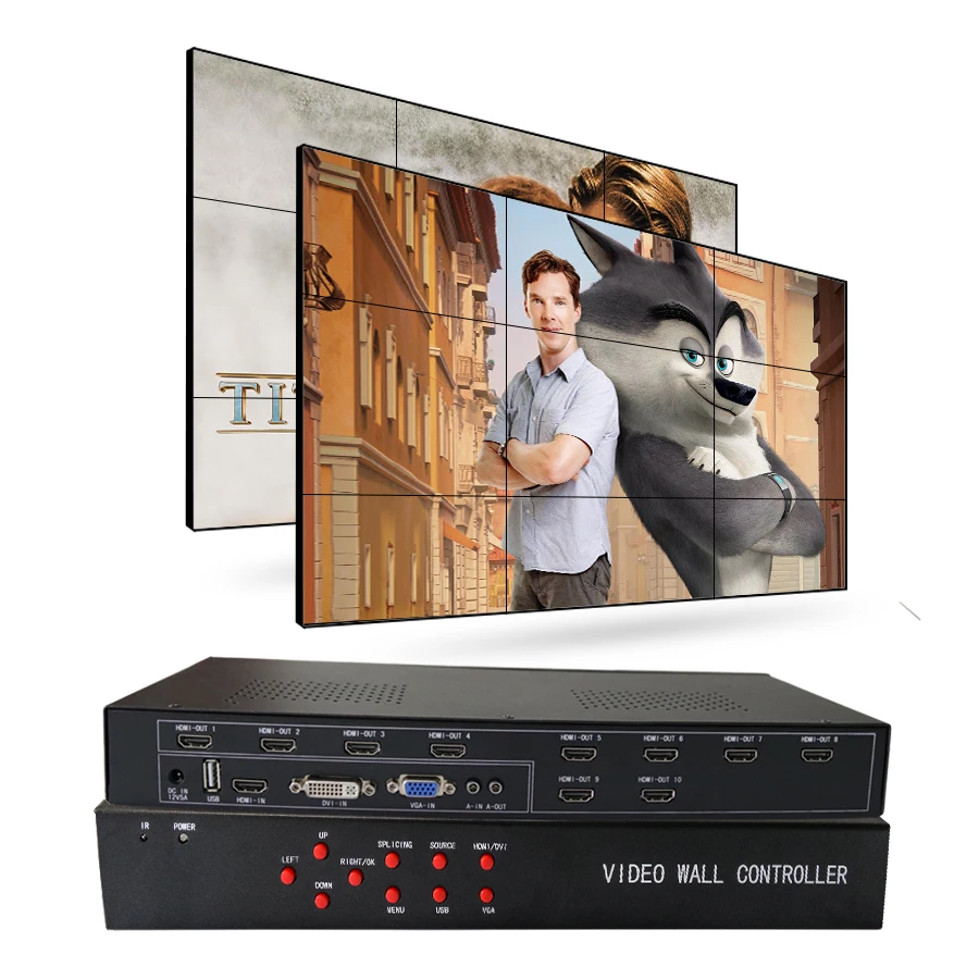 3x3 TV Monitors led display Video Wall controller