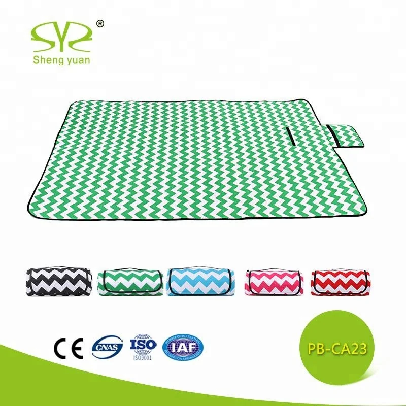 2019 New Foldable Canvas Beach Mat Sand Proof Custom Waterproof Picnic Blanket