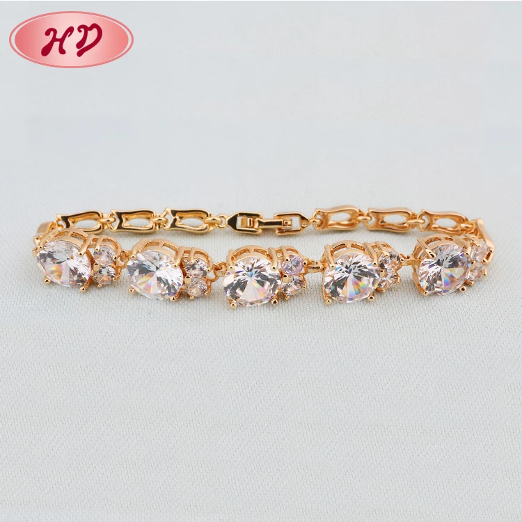 New bracelets et bracelets  Models Petals Shape Zircon Women Yellow Gold Hand Chain fashion jewelry bracelet for women
