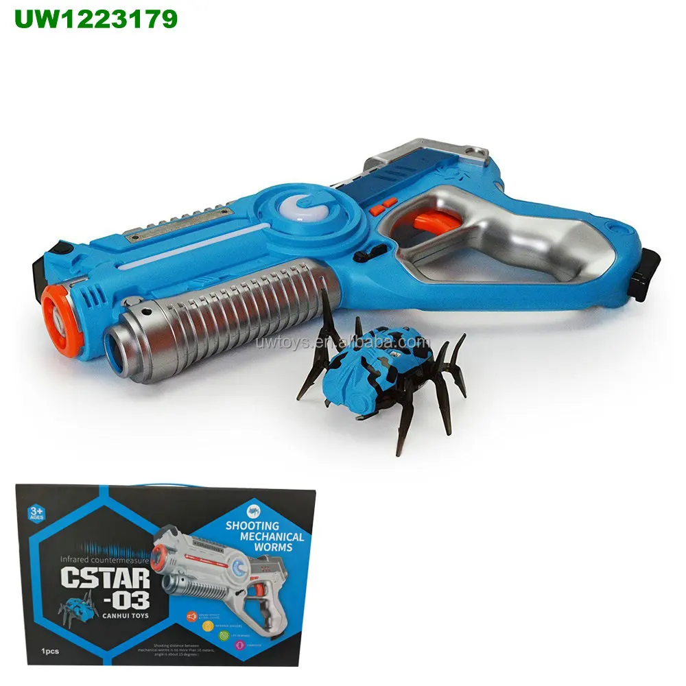 Set of 4 Infrared Laser Tag Guns for 4 Players, Indoor and Outdoor Team Game (Orange, Green, Blue, White)