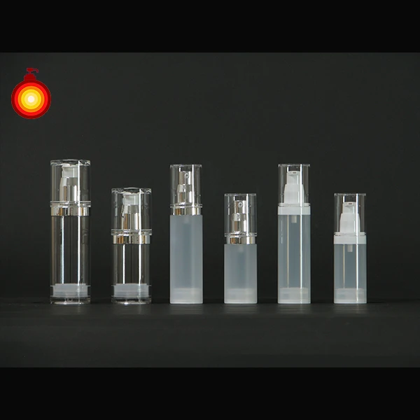 30ml~50ml high quality white silver pump with clear cap airless bottle PP airless lotion bottle cosmetic airless bottle
