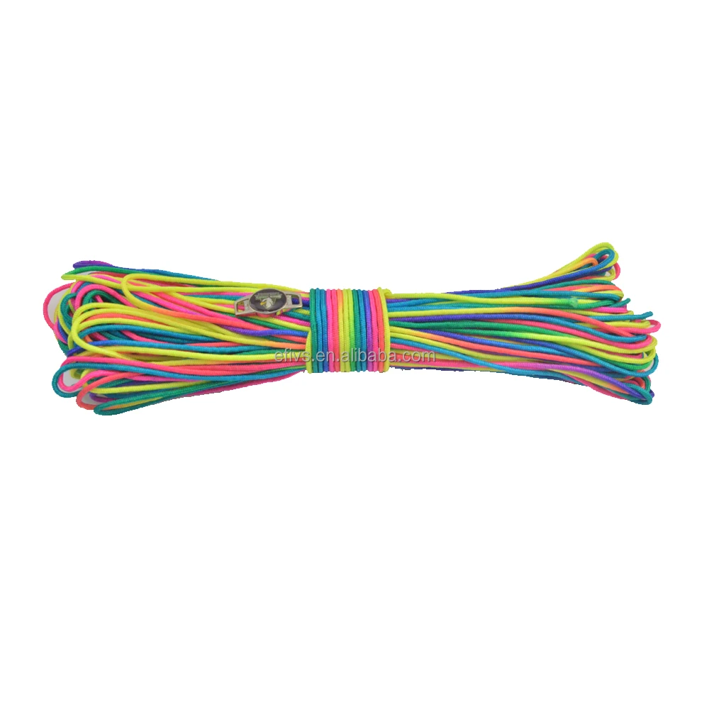 New colorful rainbow 2mm paracord spools parachute cord making paracord bracelet supplier