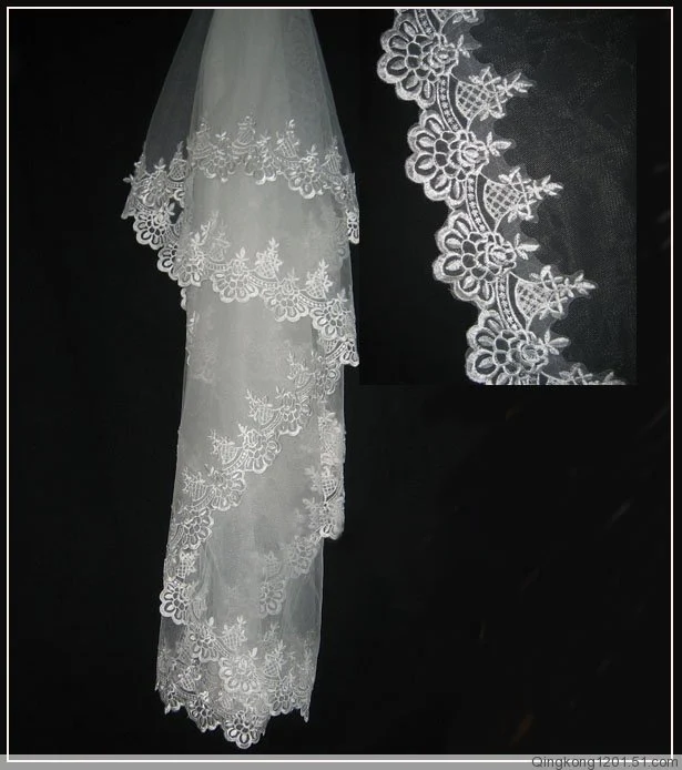 
Bridal Accessories wholesale Hot Sell luxury classics Lace appliqued wedding veils For Ladies 