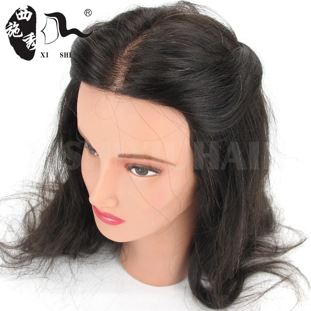 XISHIXIU HAIR 100% Human Hair Training Head With Hair Styling Dyeing Coloring realistic Mannequin Practice Head Dolls