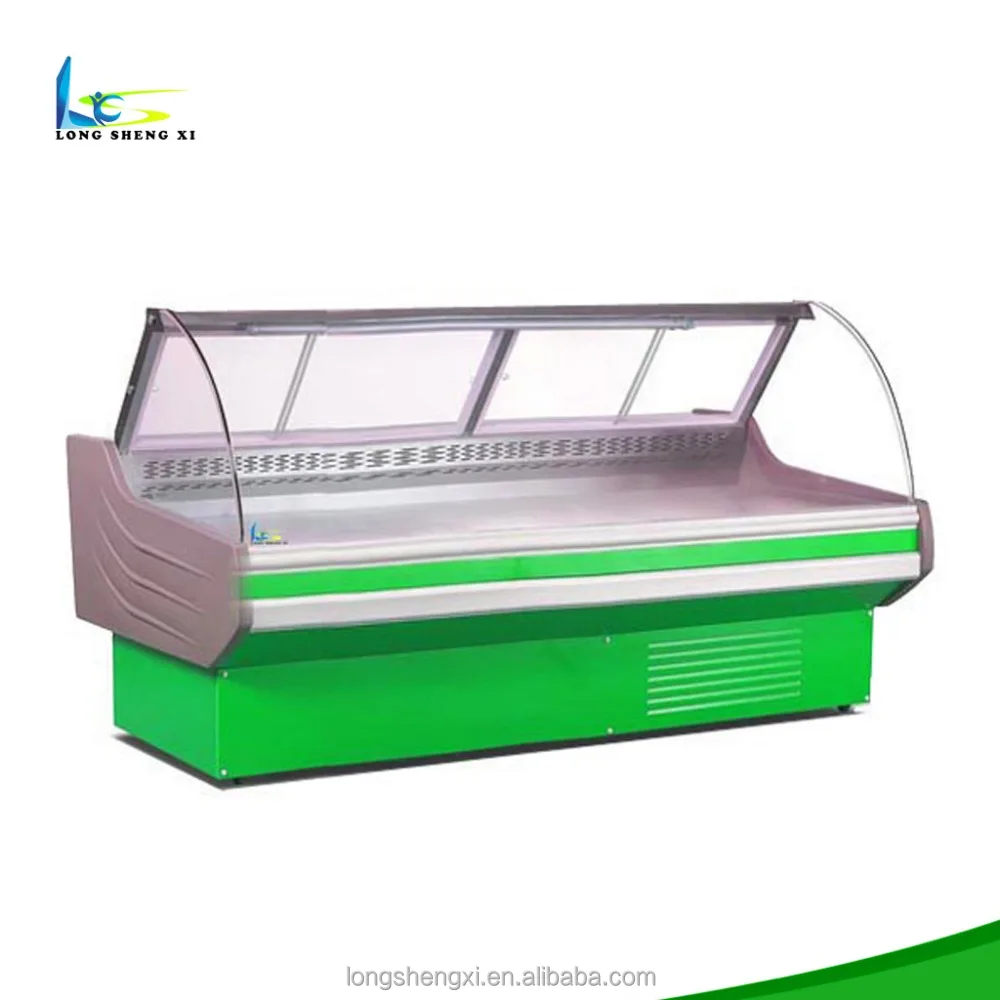 Suppliers Fan Cooling Whole Chicken Frozen Fresh Meat Display Chiller Supermarket Display Chiller