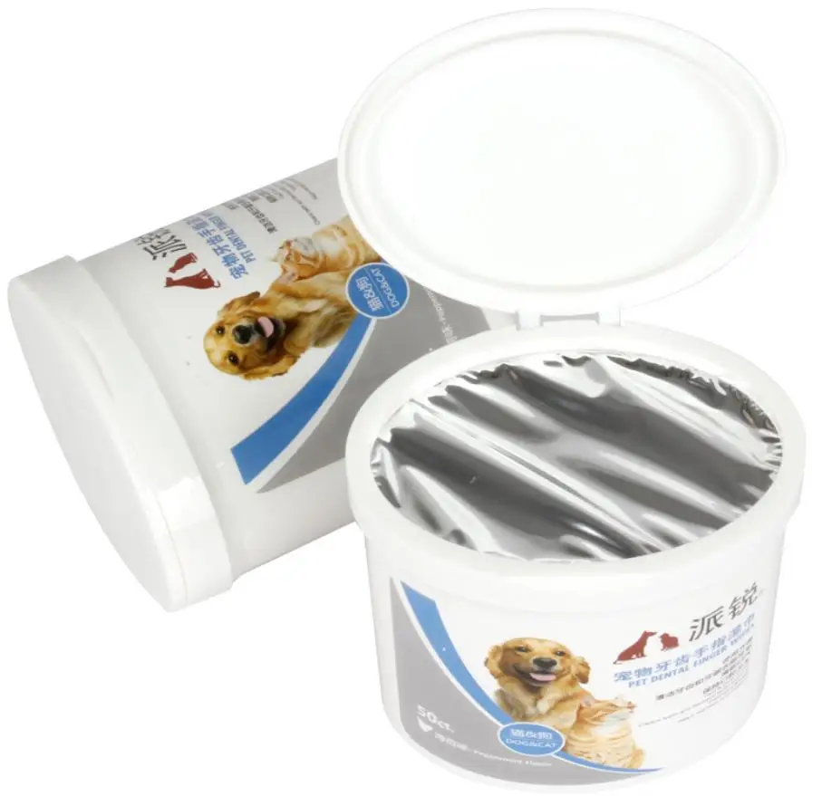 
 Safe and Natural Pet Wipe Dog Oral Dental Teeth Wipes Finger Wipes for Pets  