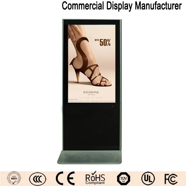 65 inch lcd information signage display free stand
