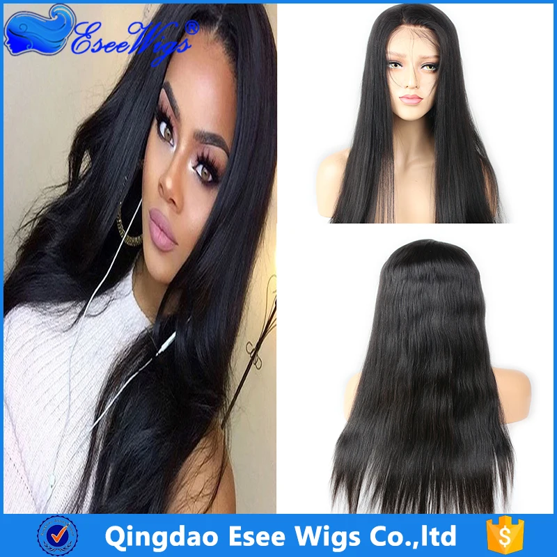 
Factory price 8a grade lace front wig straight human hair Full Lace wigs for black women 
