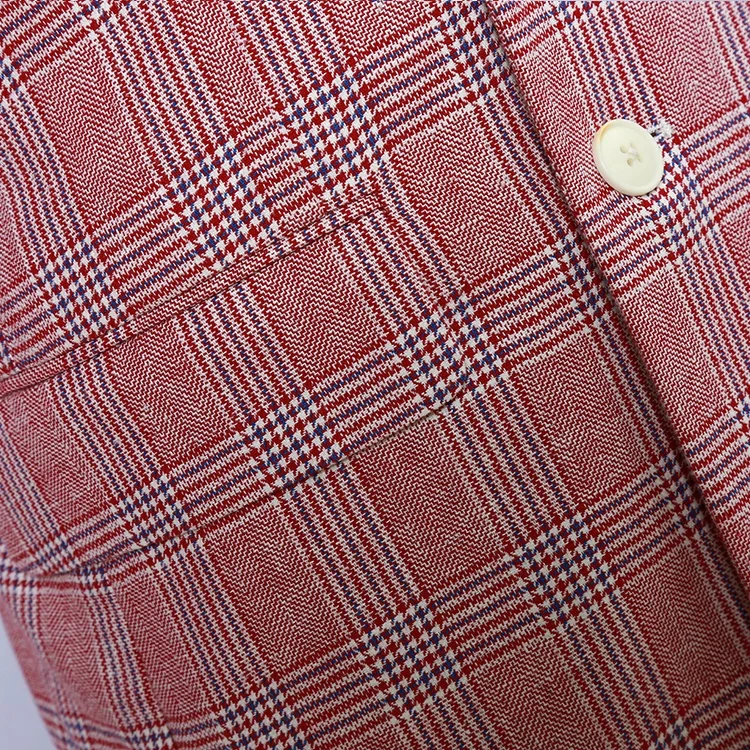 Spring and summer korean style pink double breasted blazer for men