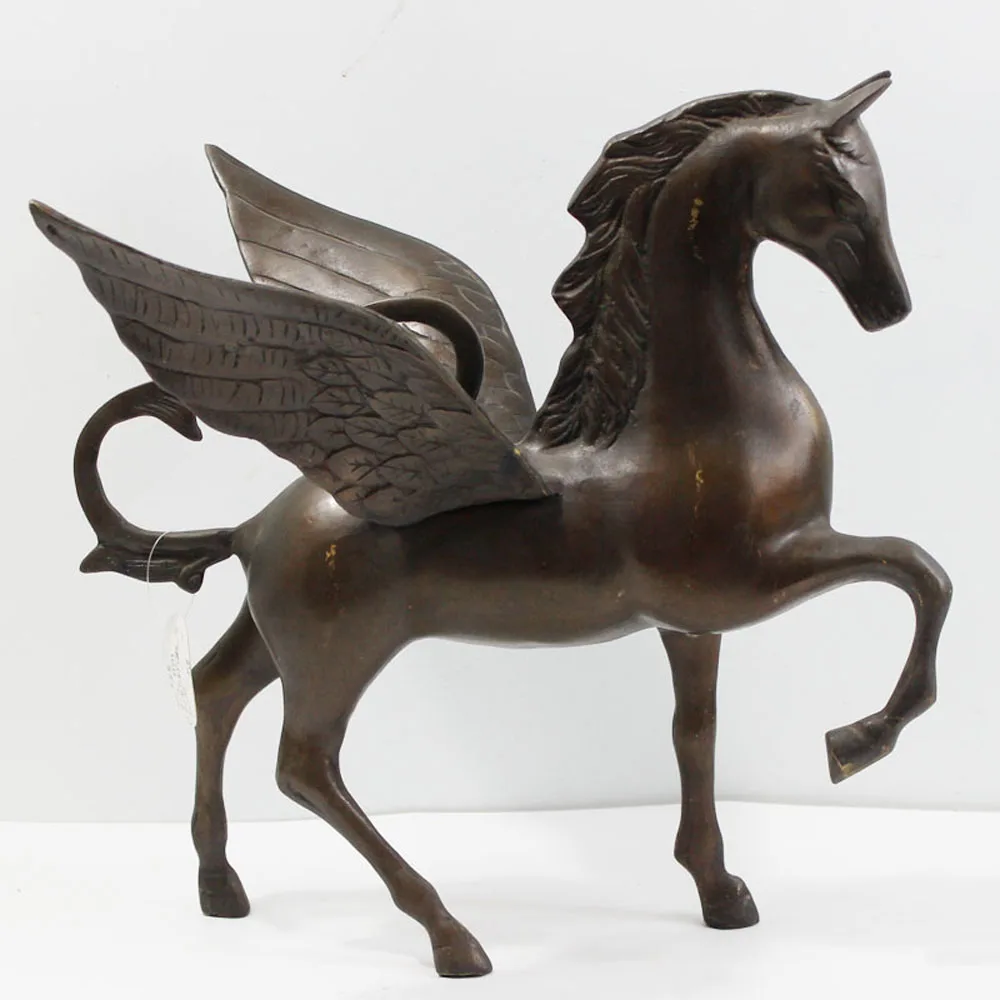 Metal Horse With Wing Statue Metal Figurine Antique Bronze Sculpture