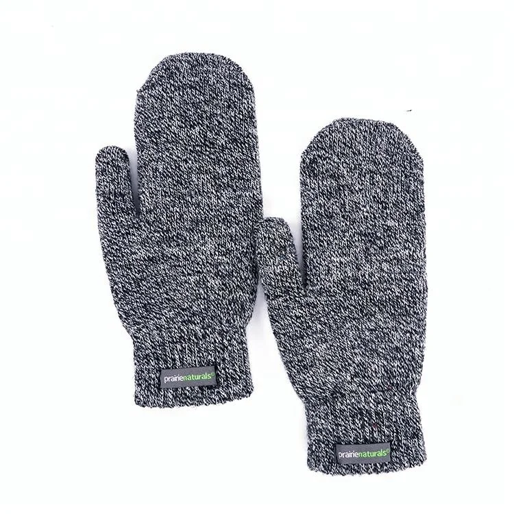 Custom Fashion Outdoor Keeping Warm Gloves Acrylic Knitted Mittens Gloves Winter Thick Mittens Gloves