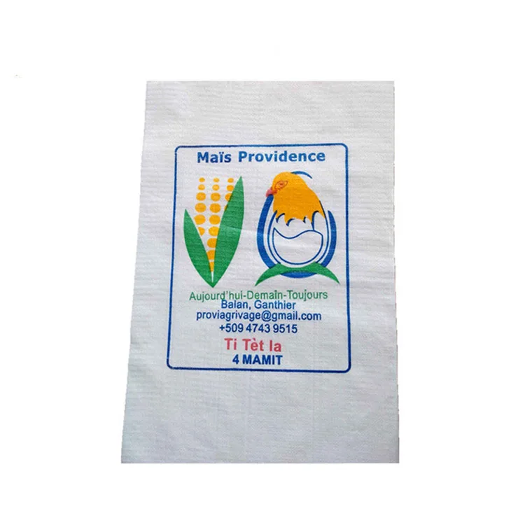 EGP 50kg Corn Rice Bean Packaging Bag Pp Woven White 25kg Bags Agriculture Offset Printing Moisture Proof Top Hemmed or Heat Cut