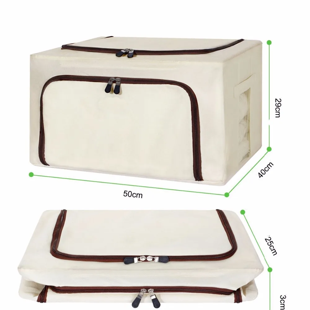 
Foldable Storage Bag, Breathable Fabric Dustproof Organizer Closet Storage Box Basket for Comforters, Blanket, Clothes 