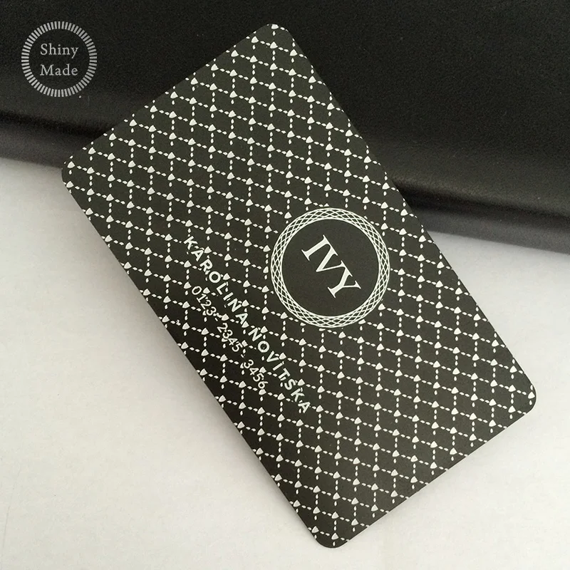 Black color metal plate etched matt metal stainless steel business card with luxury custom texture