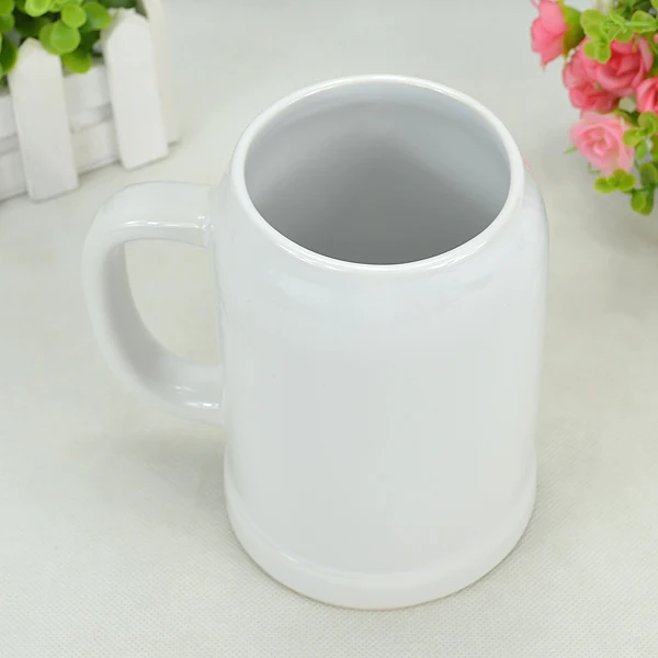 Customized logo classical white ceramic mug beer stein for Germany