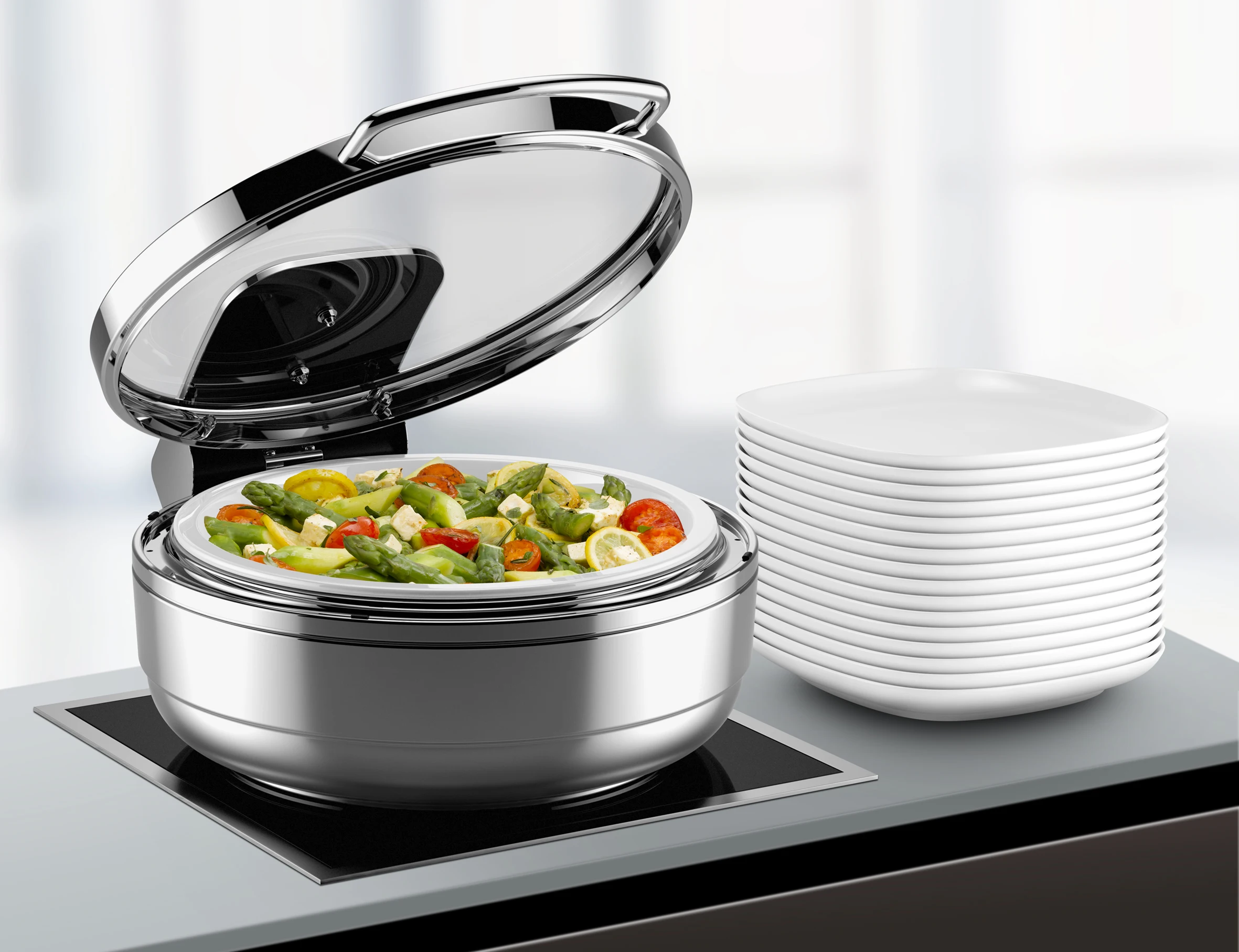 Индукционная плита фарфоровая кастрюля жаровня/Горячая тарелка для буфета