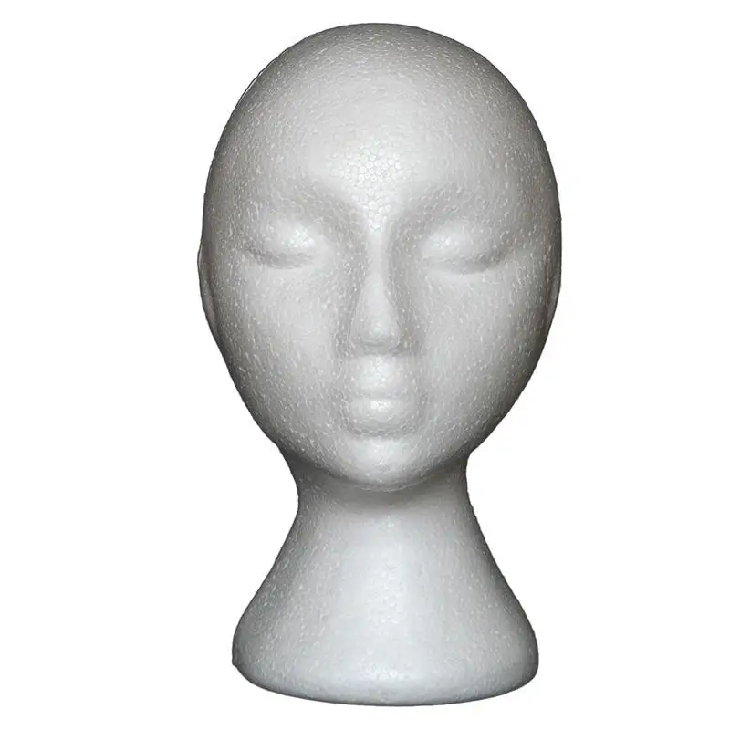 YIPAI Female Styrofoam Mannequin Manikin Head Model Foam Wig Hair