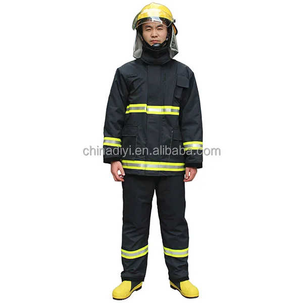 General Fire Fighting Suit Protect Fireman 3.2kgs/set CN;ZHE Coat and Pants Howdy Navy Blue, Yellow PVC Bag and Carton