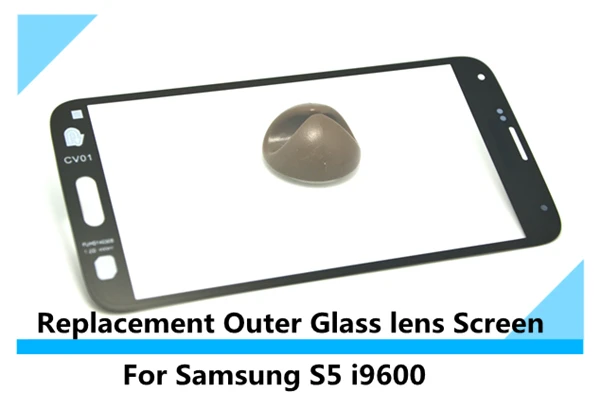 не водонепроницаемый серо-белый Замена Внешний Стеклянные линзы экрана для Samsung S5 (i9600)