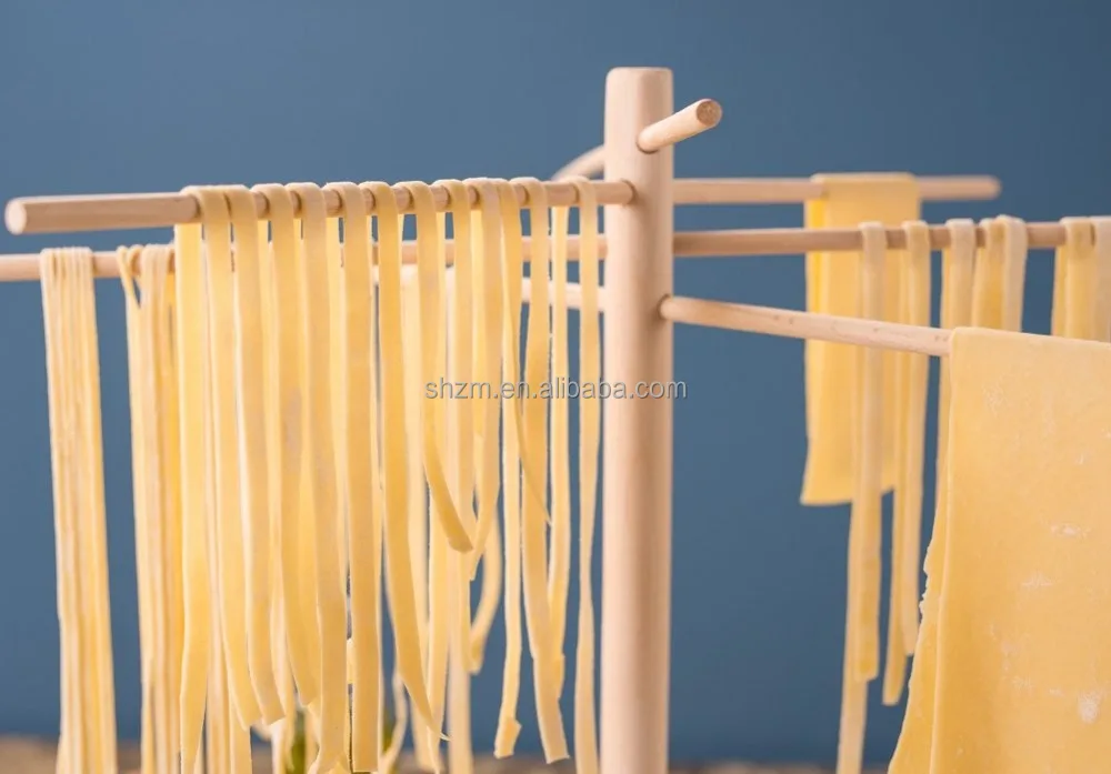 Bamboo Pasta Drying Rack Collapsible Household Noodle Dryer Rack Hanging