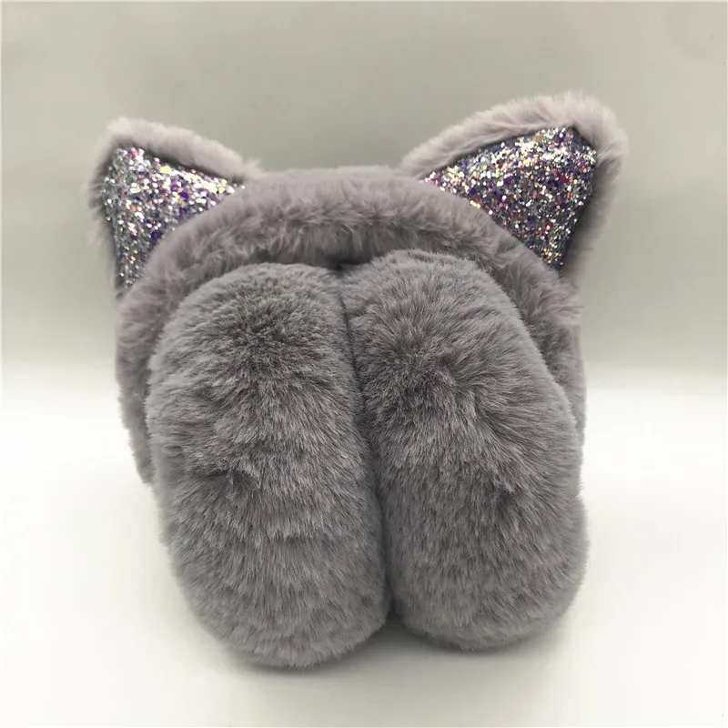 
The new plush with ears is very popular with cat ear girls winter ear muffs 