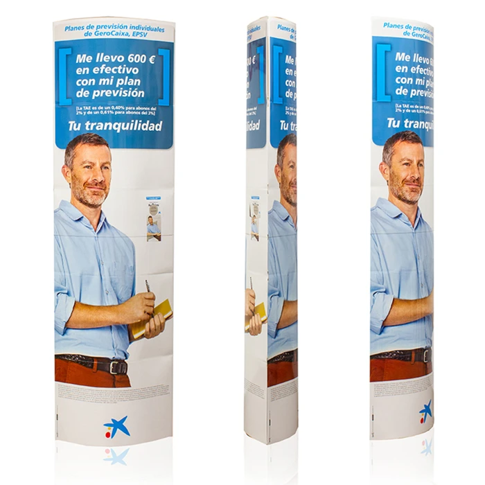 2024 HOT Free New Custom Design High Quality Promotion Recyclable Floor Cardboard Collapsible Pop Up Totem Display